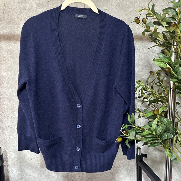 J. Crew Sweaters - J.Crew Navy knit 100% cashmere cardigan